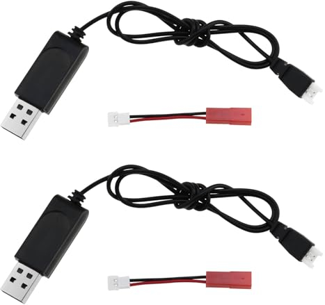 VGOL 2Set 3.7V Lithium Battery Balance Charging Line USB to XH2.54 Connector to JST Convert Line for RC Aircraft Drone FPV Drone Spare Lipo Charger Parts
