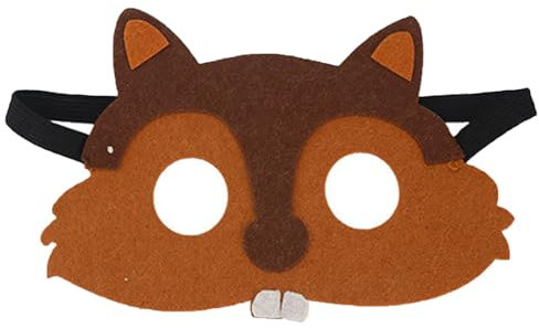 Jtnohx Filz Tiermasken, 10 Stück Halloween Maske für Kinder, Tier Kostüm für Geburtstag Party Supplies(Eichhörnchen Masken)