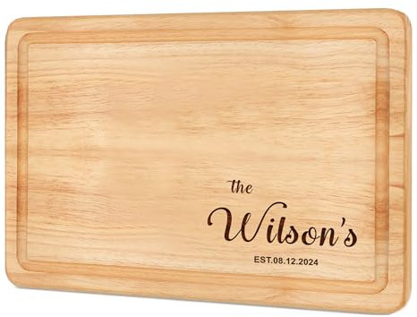 Personalised Chopping Board Engraved Cutting Board Cheese Board Anniversary Wedding Mr and Mrs Gifts Chopping Board Custom Anniversary Home Decor Gift for Couples & Families (30x20x1.2cm)