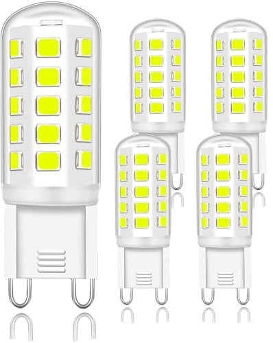Cinsenten G9 LED Leuchtmittel Kaltweiß 6000K, LED Lampen 4W entspricht 25W 40W Halogenlampe, G9 Glühbirne 460 Lumen, kein Flackern, nicht dimmbar, Enegiesparende kleine Birne, 5er Pack
