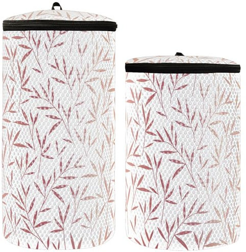 Waschtasche für Waschmaschine Schuh Waschbeutel für Turnschuhe Set mit 2 Schuhen Waschbeutel Schuhcreme für Waschmaschine Rotgold Blatt, 1 Größe, modern/gefüllt, Roségold Blätter, 1 Größe, Modern/eng