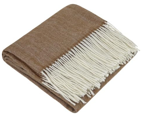 Domarex Luxus Schenillowe Plaid Ricky 130x170 cm – Geflochtener, Warmer Überwurf mit Fransen, 300g/m² Polyester, elegant & pflegeleicht – Perfektes Weihnachts