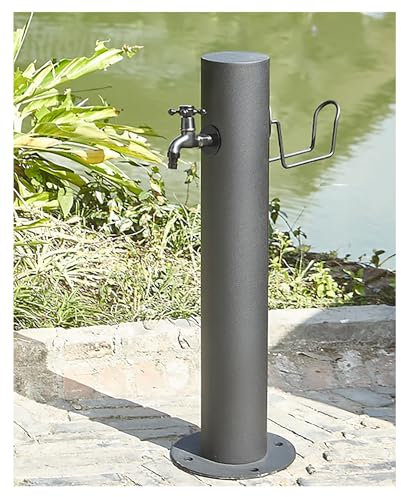 FXNFXLA Colonne d'eau De Jardin Verticale Cylindrique en Acier Inoxydable pour Extérieur, Colonne d'eau De Jardin Autonome avec Robinet, Fontaine à Eau Montée Au Sol