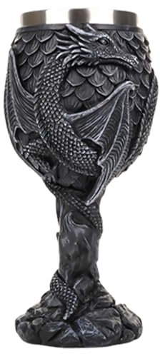 Greabuy Drachenweinkelch, Kunstharz, hoher Stiel, Weintrinkbecher, Weinhalter für Sammler und Enthusiasten