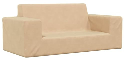 vidaXL Canapé pour Enfants à 2 Places Crème Peluche Douce, Mini canapé, Mini canapé pour Enfants, siège pour Enfants, Fauteuil pour Enfants