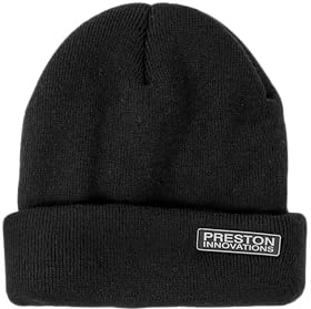 Preston Innovations Heavyweight Beanie Mütze, Schwarz, Schwarz , Einheitsgröße