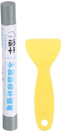 sourcing map Wood Filler Sticks Wood Furniture Scratch Repair Filler Sticks Furniture Touch Up Markers with Yellow Scraper for Wood Holes Wood Floor Table Door Cabinet, New-Gray