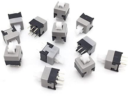 Bouton de commutation d'alimentation 10 pièces 8.5 * 8.5MM interrupteur à bouton-poussoir autobloquant blanc Micro interrupteur tactile carré 8.5x8.5 interrupteur