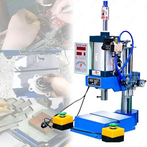 JOSBY Hochleistungs-Industrie-Pneumatikstanze, 200 kg verstellbare Vertikalpresse, hochpräzise Nietmaschine, 0,4–0,7 MPa Betriebsdruck, 150 x 150 mm Werkbank, 45 mm Säulendurchmesser, für Edelstahl