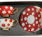 Tasse à café vintage en céramique à pois rouges et blancs 230 ml