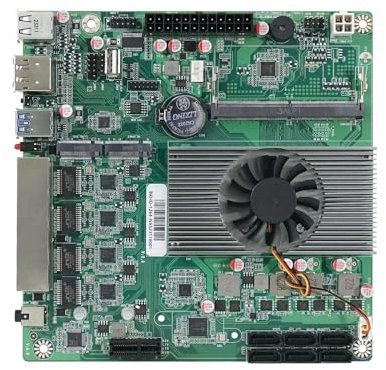 CYMINILMDPC N100 NAS Motherboard, 6-Bay,No Ram No Storage,6*SATA3.0 4 * 2.5G i226,1*PCIE *1,1*DDR5，,Low Power Firewall NAS Mini ITX Mainboard