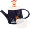 Cabilock 1 Set Teiera natalizia in ceramica rete mimetica arredamento Schiaccianoci di Natale IL gres tazze da the natalizie tazze the natalizie teiere per tea party Teiera decorativa Blue