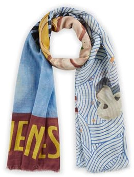 CODELLO Damen Schal aus softem Baumwoll-Mix mit Food-Print