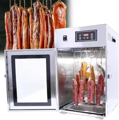 ZIXIAOS Commercial Food Dehydrator 14 Hooks, 800w Food Dryer Machine, 24h Timer, LED Display, For Jerky, Meat, Fruit, Herbs, Full Stainless Steel Dehydrator Biltong Maker