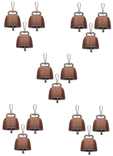 DOITOOL 5 Sets Kuhglocken Anhänger Große Laute Viehglocken Rufglocken Zur Dekoration Klingel Kuhglocken Kuhdekor Bauernhof Anti Glocken Bronze Anhänger Viehglocke DIY