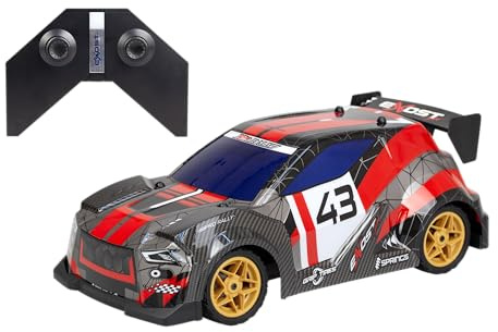 Exost – Ferngesteuertes Auto Rally XTR – Geschwindigkeit 20 km/h – Maßstab 1:14 – 2,4 GHz, Reichweite 25 m – USB-Wiederaufladbare Batterie – RC Spielzeug Indoor/Outdoor für Kinder ab 8 Jahren