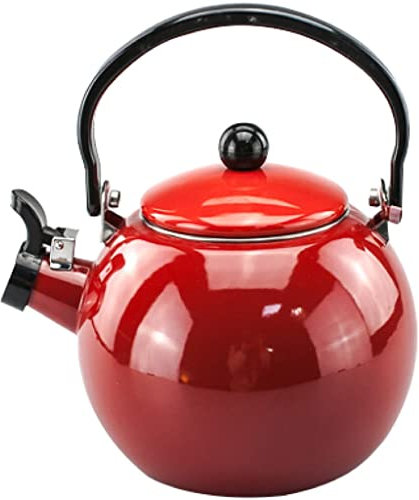 Thickened enamel whistle ball pot gas induction cooker kettle whistle kettle 1.4L (Color : D, Size : As the picture shows)