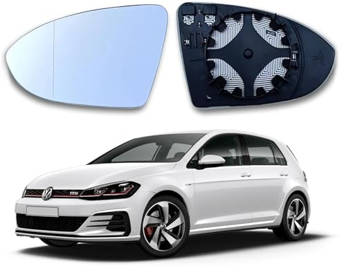 Cristal de Espejo Reemplazar para Golf 7,Cristal de Retrovisor Calefactable Lado Izquierdo,Retrovisor Exterior Ajustable Adecuado,Cristal de Espejo Retrovisor para Golf 7 Izquierdo Calefactable