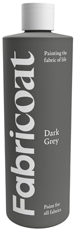 Fabricoat Pintura para tejidos de 125 ml proyectos de arte, manualidades y bricolaje - No tóxica y lavable - Pinte sobre ropa y telas - Ideal para zapatos, camisetas, ropa, denim (Gris Oscuro)