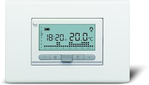 CAME Cronotermostato digitale TH/350 da incasso cover bianca a batterie programmazione settimanale della temperatura su tre livelli e controllo temperatura differenziale e proporzionale-integrale