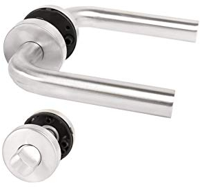 Türdrücker Türklinke aus Edelstahl matt gebürstet Modell Linus WC-Garnitur