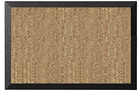 Bi-Office - Kamashi Korktafel, Pinnwand mit MDF Rahmen und Natürliches Kork Oberfläche, 60 x 45 cm großer, 19 mm dicker, Schwarz MDF Rahmen