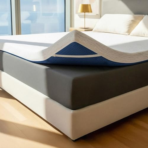 ViscoSoft 3 Inch Memory Foam Mattress Topper Queen - Select High Density Ventilated Mattress Pad - Premium Removable Rayon Cover
