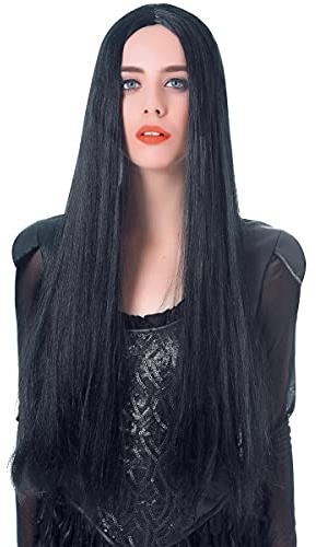 Unbekannt Perücke mit sehr Langen schwarzen Haaren für Frauen - 75cm - Schwarz