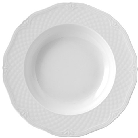 H&H Ariane Suppenteller, Keramik, weiß, 22,5 cm