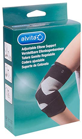 Alvita Tutore Gomito Regolabile Colore Nero Taglia 3 (27-29 cm)