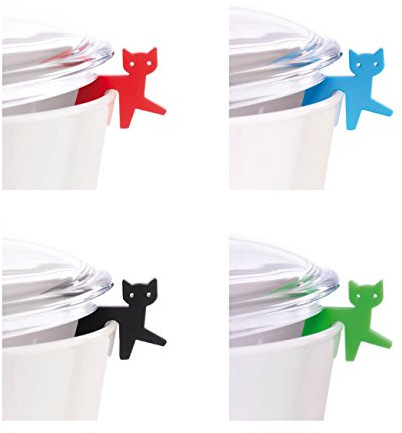 Silicone Pot Lid Holder Cats Set of 4 I Accessories for Cooking Pot, Pan Lid and Cookware I Small Funny Colourful Kitchen Aid I Pot Guard Cat I Colour Red Blue Black Green