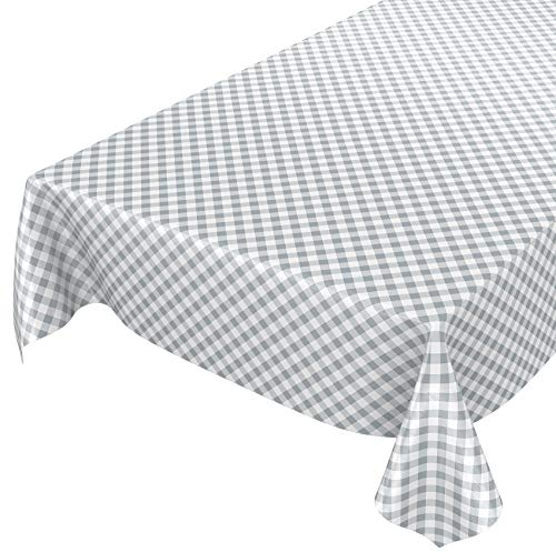 ANRO Wachstuchtischdecke Wachstuch Wachstischdecke Tischdecke Wachstuchdecke Karo Kariert Grau 140x140cm