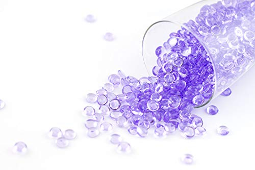 Creativery ca.100g Beutel Tautropfen ca. Ø 7 mm Raindrops Kristalltau Deko Streudeko Granulat Dekogranulat transparent (Flieder 462H)