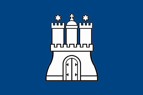 U24 Aufkleber Hamburg blau Flagge Fahne 18 x 12 cm Autoaufkleber Sticker