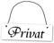 Homeyourself Metallschild Privat 25 x 8 cm aus Alu Verbund (Alu, Kunststoff) für In- und Outdoor Deko Schild Dekoschild Wandschild außen und innen
