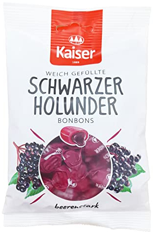 8 Beutel Kaiser Schwarzer Holunder a 100g Bonbons einzeln gewickelt