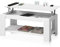 Mesa Centro con revistero, Mesa elevable, mesita Mueble Salon Comedor, Acabado en Blanco Artik, Medidas: 102 cm (Largo) x 43/54 cm (Alto) x 50 cm (Fondo)