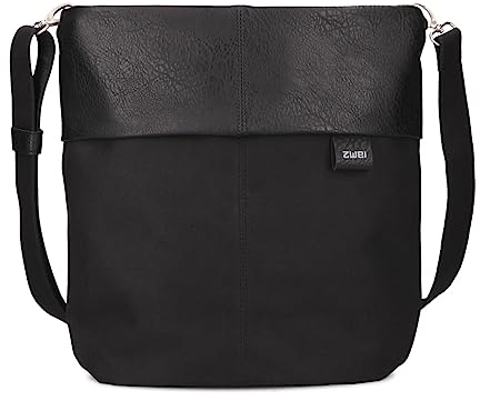 zwei Olli Umhängetasche OT12, Black, Breite ca. 29 cm, Höhe ca. 33 cm, Tiefe ca. 11 cm