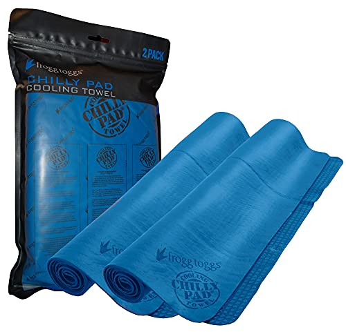 FROGG TOGGS Cooling Towel Kühlendes Handtuch, Blau, 2 Stück, 2 Pack-33x13