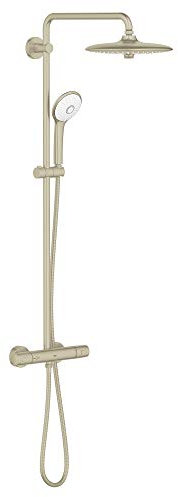 GROHE 26128EN2 Euphoria 260 CoolTouch Thermostat-Duschsystem, 9,5 l/min, Oberfläche in gebürstetem Nickel mit Infinity-Finish