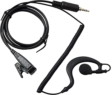 HYS Walkie-Talkie-Ohrhörer G-Form mit Mikrofon Headset kompatibel mit Yaesu Vertex VX-6R VX-7R VX6R VX7R VX-120 VX-127 VX-177 VX-170 VX-7E FT-270 FT-270R 2-Wege-Radio