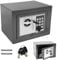 Hotelsafes Tresor Safe Elektronik Zahlenschloss & 2 Notschlüssel Wandtresor Möbeltresor Feuerfest Wasserdichte Sicherheitsbox Doppelbolzenverriegelung Klein Safe für Zuhause, 4,6 Liter Grau 23x17x17cm