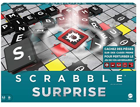 Mattel Games Scrabble Buchstaben-Set für Familien, mit Dachziegeln, Gesellschaftsspiel, Delic-Fliesen, Ständer und Taschen für Fliesen, ab 10 Jahren, HLM16