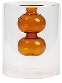 JJJ GCX Gourd Vase Glas Transparente Blume Lilie Hyazinthe Blume Anordnung Homestay Desktop Dekoration Feste (Color : Orange)
