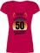 T-Shirt Damen V Ausschnitt - 50. Geburtstag - So gut kann Man mit 50 Aussehen - Retro Sonne - schwarz - M - Fuchsia - Drauf Geschenk zum 50.Geburtstag Tshirt 50-jährige Frau Geburtstagsgeschenk