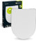aquaSu® WC-Sitz für Geberit Icon, mit Absenkautomatik, Weiß, Duroplast Toilettensitz, abnehmbar, überlappender Deckel, D-Form, 03915 4