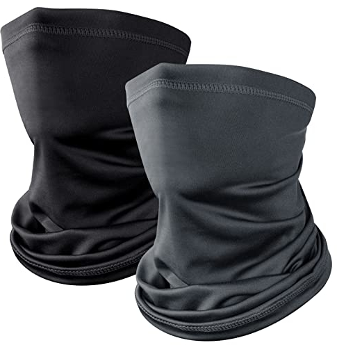 Kiiwah 2 Pièces Cache Cou Elastique pour Homme et Femme, Tour de Cou Coupe-Vent et Respirant Snood à Séchage Rapide pour Moto, Cyclisme, Ski, Randonnée, Course à Pied