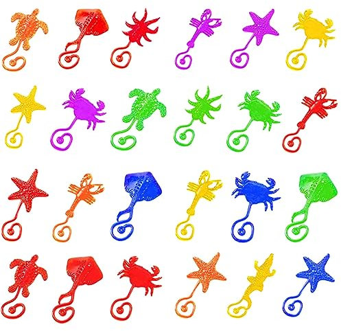 24 Pièces Mains Collantes, Jouet Collant, Main Collante Enfant, Mains Gluantes Collantes, Sticky Hands comme Cadeaux, Cadeaux Et Articles De Blague pour Garçons Et Filles (Animaux Marins)