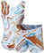 Dancina Turnanzug für Mädchen 2-teiliges Set Gymnastikanzug mit Hose für Kinder 140/146 Aqua/Bronze