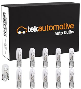 Tek Automotive 286 Autolampen Armaturenbrett Instrumentententafel Glühbirne 286 Birne 12V 1,2W W2x4.6D Capless T5 Birne - Box mit 10 Stück